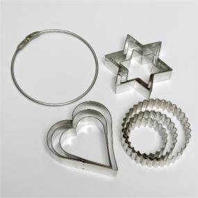8405 9 Pce (3x3 sets) on Wire Ring (heart star round)